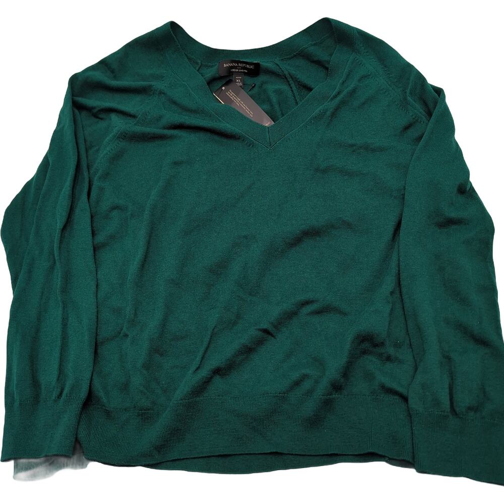 Banana Republic Petite XL Forever Sweater Green NWT